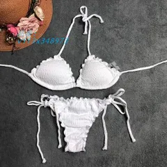水着 女性 ビキニ 白 セクシー 魅力的 大人 カフェ 定番 海 背中見せ かわいい ビーチ 。 おしゃれ 旅行 柔軟性 リゾートスタイル 上品 プール  vii3x348973