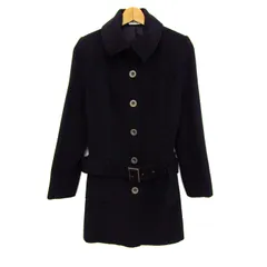 リュリュ ステンカラーコート ウールコート アウター ベルト付き レディース 9ARサイズ ブラック ryuryu 【中古】