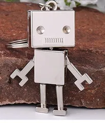 【特価商品】キーホルダー ロボット 愛くるしい 可愛い スタイル 亜鉛合金 シルバーカラーのサムネイル