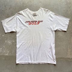 ゴルフ　イラスト　半袖　Tシャツ　白T バックプリント　スポーツ