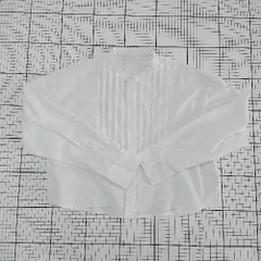 ◇ Θ N. Natural Beauty Basic ショート丈 長袖 シャツ ブラウス サイズM ホワイト系 レディース E  【1509100083382】