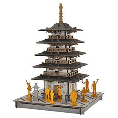 hacomo 五重塔 玩具 おもちゃ 組立式 工作 ダンボール クラフト 小学生 春休み GW 夏休み 冬休み 宿題 工作キット インテリア PUSUPUSU プスプス