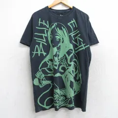 L/古着 半袖 ロック バンド Tシャツ メンズ ビリーアイリッシュ コットン クルーネック 黒 ブラック spe 25aug29 中古