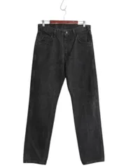 【お得なクーポン配布中!】 ラスラー ブラック デニム パンツ 実寸 31 31 程/ ラングラー ジーンズ ジーパン ストレート テーパード ヘビーウェイト ジッパーフライ 黒