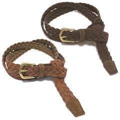 ALBERTO LUTI アルベルト ルティ メンズ ベルト / 2.5cm幅 スウェード メッシュベルト ブラウン ダークブラウン