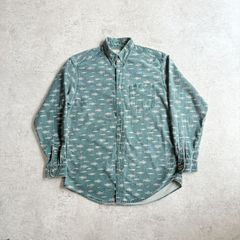 90s USA製 Wool Rich Fish All Printed Long sleeve Shirt ウールリッチ 魚 総柄 長袖シャツ 柄シャツ