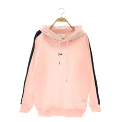 レディ Rady ラインパーカー スウェット 長袖 フード ロゴ刺繍 F ピンク 黒 ブラック /DO ■OS