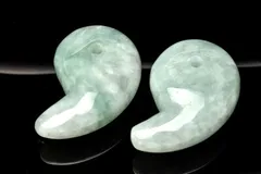 お守りに 翡翠(ジェダイト) 30-34x19-22mm 中 勾玉 1個売り パワーストーン 天然石 _PRG2030