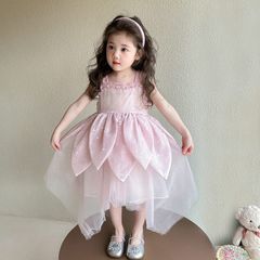女児 花びら レースドレス プリンセス スカート ドレス 80-130cm 誕生日 七五三 記念撮影 jinrui25