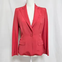 #anc エスカーダ ESCADA ジャケット 34 赤系 テーパード シルク ステッチ 小さいサイズ レディース [962013]のサムネイル