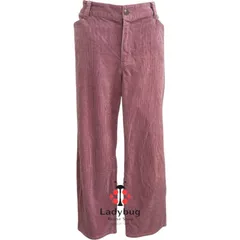 グリーンノート レディース コーデュロイパンツ カジュアルパンツ　ストレートパンツ　ピンク 15号　3L 大きいサイズ 美品 上質 秋冬のサムネイル