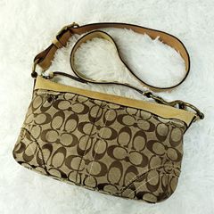 良品 4232 COACH コーチ ミニショルダーバッグ キャンバスシグネチャー 