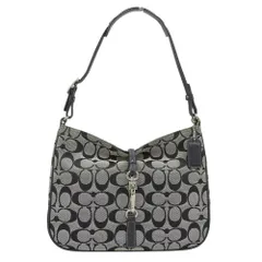 【本物保証】 希少 レア 超美品 コーチ COACH シグネチャー ワンショルダーバッグ 6091 ショルダーバッグ グレー×ブラック 軽い