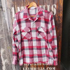 BEAMS ビームス チェック カスリ オープンカラーシャツ M