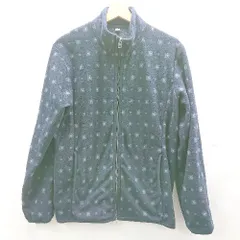 ◇ ⊇ UNIQLO ユニクロ 花柄 長袖 フリースジャケット サイズM ネイビー レディース E  【1503050044400】