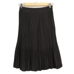 ジャンニ ロ ジュディチェ GIANNI LO GIUDICE スカート フレア プリーツ フェイクスエード 36 黒 ブラック