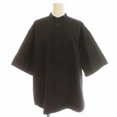 オーラリー AURALEE 21SS WASHED FINX RIPSTOP CHAMBRAY HALF SLEEVED SHIRTS 半袖 シャツ ハーフボタン ブラウス 1 M 黒 ブラック /☆Gのサムネイル