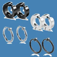 【新着商品】ユニセックス プレゼント クリスマス イヤーカフ 記念 誕生日 シルバー&ブラックUmiwe アクセサリー 金属アレルギー対応 ノンホールピアス Prime ジカルステンレス製 レディース day メンズ フェイクピアス