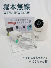 【通電確認済み】塚本無線・WTW-IPW248W・ペット監視カメラ・みてるちゃん猫・防犯カメラ・IPカメラ・天井設置・置き型・小型タイプのサムネイル