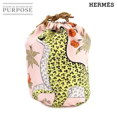 新品同様 エルメス HERMES ミュザルディーヌ ポーション ポーチ インナー バッグ シルク ローズエグランタイン X刻印 レオパード 90283022