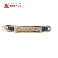 CHANEL シャネル バレッタ ロゴ ラインストーン メタル ブラック