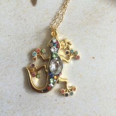 レネ・レイド 可愛い親子のお猿さんモチーフのネックレス マルチカラー 