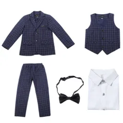 ☆ ブルー ☆ 150cm ☆ キッズ フォーマルスーツ 5点セットpk19168 キッズ フォーマルスーツ 男の子 5点セット 子供スーツ 子どもスーツ スーツ フォーマル 男子 5点 セット チェック チェック柄