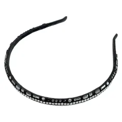 美品　アッカ　カチューシャ　3連　スワロフスキー　黒 アッカ カチューシャ スワロフスキー ブラック3連 アッカ