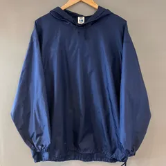 90's adidas アディダス ナイロンプルオーバー ウインドブレーカー ナイロンパーカー フーディー ネイビー 紺 メンズ M-Lサイズ