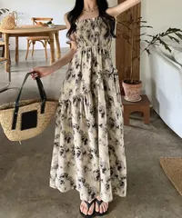 ワンピース 春 夏 レディース Aラインワンピース レディース ハイウエストロングワンピース 大人可愛い 10代20代30代 リゾートワンピース 着やせ 30代 40代 50代 送料無料 1100