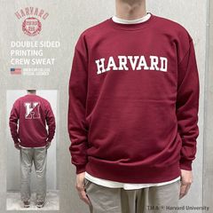 HARVARD ハーバード大学 DOUBLE SIDED PRINTING CREW SWEAT 裏パイル 裏毛 カレッジプリント スウェット スエット クルーネック バックプリント カリフォルニア アメカジ アメフト バスケ ブランド