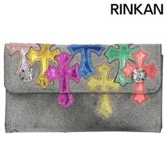 クロムハーツ   WAVE CROSS BALL ウェーブ マルチカラークロスパッチグリッター財布 中古 SJ02 クロムハーツ WAVE CROSS BALL/ウェーブ マルチカラークロスパッチ