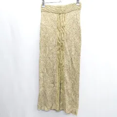 ◇ Θ TODAYFUL リネン系　ジャガードペンシルスカート マキシ タイト スカート サイズM キャメル系 レディース E  【1409100051254】