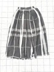 ◇ Θ emi+ エミプラス ランダムチェック柄 ロング ギャザー スカート ブラック系 レディース E  【1507230000200】
