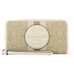 新品 コーチ COACH 長財布(ラウンドファスナー) ラージ フォン ウォレット ベージュ ホワイト