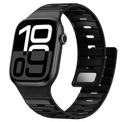 【新品】 [Maledan] アップルウォッチ用 バンド スポーツ 薄型 シリコン マグネット 42mm 44mm 45mm 46mm 49mm 38mm 40mm 41mm 二重脱落防止 通気性 軽量 Compatible with Series Ult 1