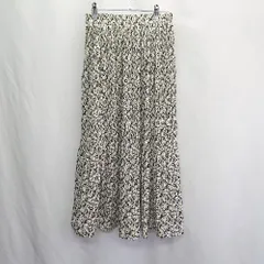 ◇ ⊇ RAY CASSIN レイカズン 花柄 ロング フレア スカート サイズF ブラック系 レディース E  【1503050045346】