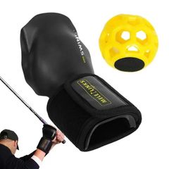 【ULS NORK】ゴルフ練習器具 PRO SWING 背屈 矯正 三角 大幹 スイング練習器具, 黄色＋黒色 1