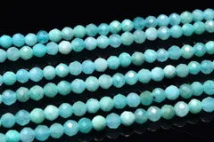 アマゾナイト 32面カット 4mm １連（約３８ｃｍ） パワーストーン 天然石 _R5800-7