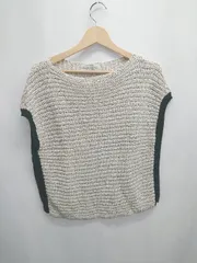 ◇ ⊂ nano universe ナノユニバース ゆったり フレンチスリーブ ベスト ホワイト ブラック レディース E  【1411070008756】