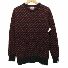 アベイシングエイプ A BATHING APE 総柄 クルーネック プルオーバーニット メンズ JPN：M のサムネイル