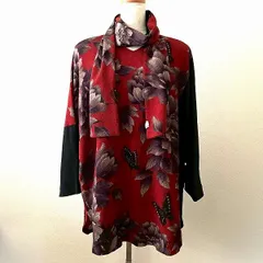 美品 シセンドウ 詩仙堂 ちりめん花柄チュニック ゆったり Aライン 日本製 美品 シセンドウ 詩仙堂 ちりめん花柄チュニック ゆったり A