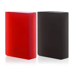【正規販売店】 【プラスキレイ 美容石鹸セット】 ピーリング石鹸 ピールソープ AHA 1.5％ 赤 100g + ハイドロキノン プラスソープHQ 黒 100g 泡立てネット付き 新品未使用 メール便のサムネイル