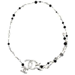 シャネル ベルト レディース チェーンベルト ココマーク スター ファッションアイテム ココ 小物 CHANEL B12P フェイクパール  カラーストーン   ブラック 黒 シルバー金具 美品 2012年【中古品】