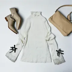 axes femme アクシーズファム　リブニット　セーター　ホワイト　ラメ　トップス　　レディース