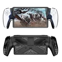 新品 PSポータル 専用 セミハードカバー 滑り止めグリップ PS5 リモートプレイヤー 衝撃吸収 保護カバー スタンド付き (ブラック) [video game]