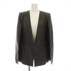 ビーシービージーマックスアズリア BCBGMAXAZRIA ノーカラーケープジャケット フェイクレザー アウター XXS 茶 ダークブラウン /YMのサムネイル