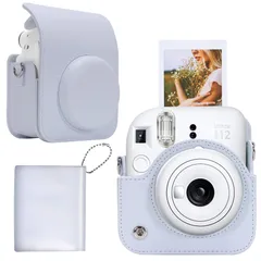 【迅速発送】【Aenllosi 専用収納ケース】互換品 FUJIFILM チェキ instax mini 12 / 11 インスタントカメラ INS MINI 12 ショルダーストラップ付き クレイホワイト（ケースのみ）