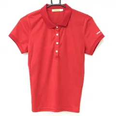 ★値下げ★【超美品】ビバハート 半袖ポロシャツ レッド 袖ロゴ レディース 40(M) ゴルフウェア VIVA HEART