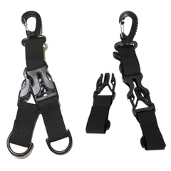 【新着商品】A2点) (ブラック- MOLLEシステム対応 バックパック用 アウトドア 量 使え簡単 多機能 リング カラビナ カラビナ タクティカル ナイロン キーホルダー 登山釦 サムコス